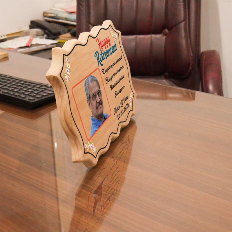 Personalized Happy Retirement Wooden Photo Frame  Home Tabletop Decor  Retirement Gifts For Teacher, Boss, Doctor, Mom & Dad | Engraved Photo Plaques